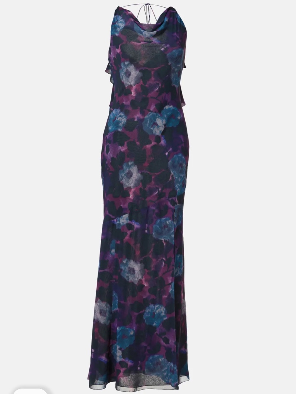 ROTATE Chiffon Maxi Ruffle Dress Sz: 4 - Picture 4 of 15